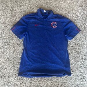 Cubs Nike Royal Blue Polo Shirt with Red Accents
